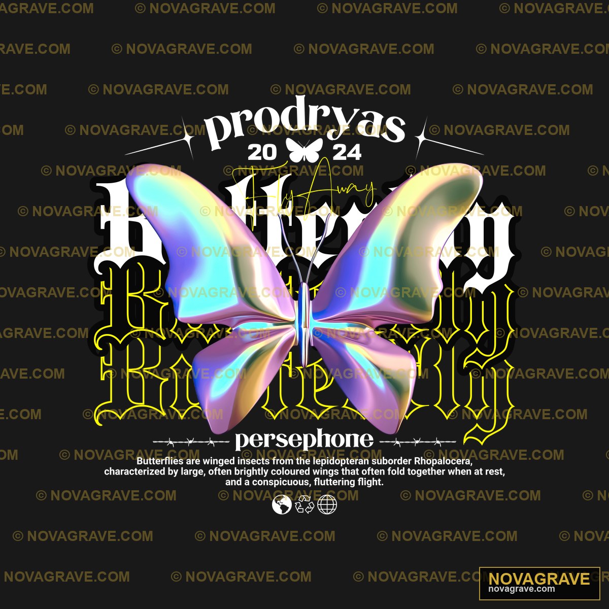 A Butterfly With The Words Proysand Proys Animals Wildlife - Design DTF