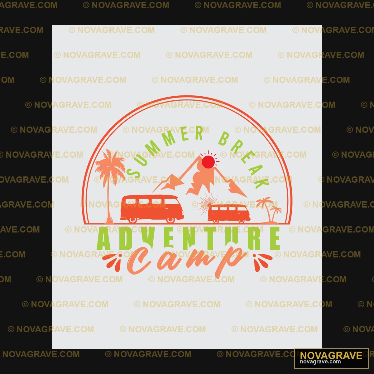 A Camper Van With A Camper Van In The Backgro Other Designs - DTF Transfer Design
