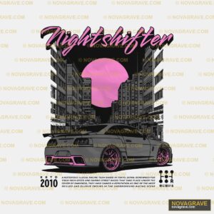 A Car With Pink Paint On It In The City Other Designs - DTF Transfer Design