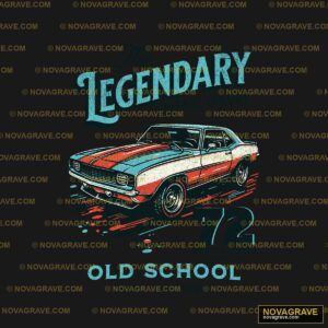 A Car With The Words Legendary Olds And A Red Typography Slogans - DTF Ontwerp