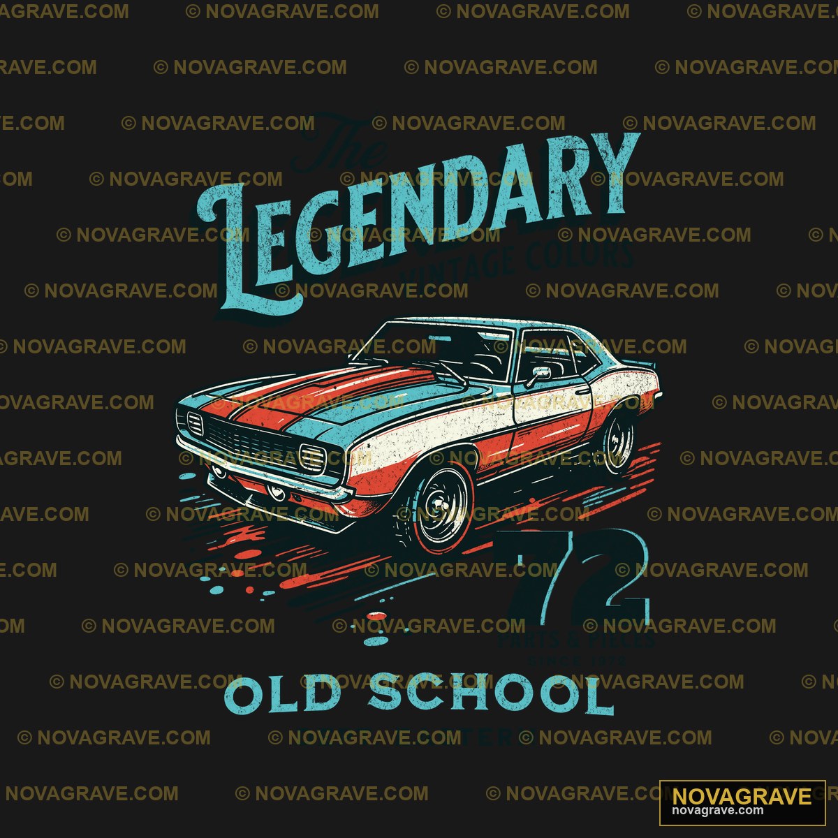 A Car With The Words Legendary Olds And A Red Typography Slogans - Design DTF