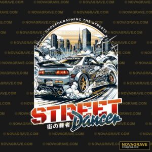 A Car With The Words Street Drift On It Nature Botanical - DTF Transfer Design