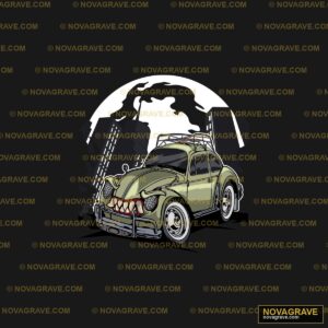 A Cartoon Car With A Broken Hood And A Broken Streetwear Urban - DTF Transfer Design