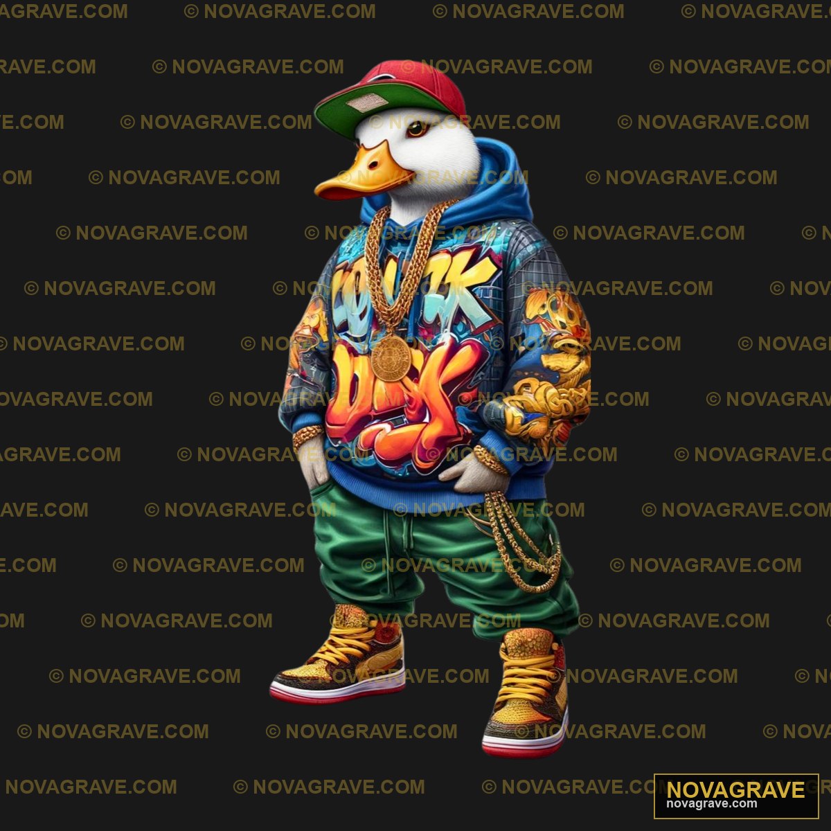 A Cartoon Character In A Hoodie And A Hat Streetwear Urban - DTF Ontwerp