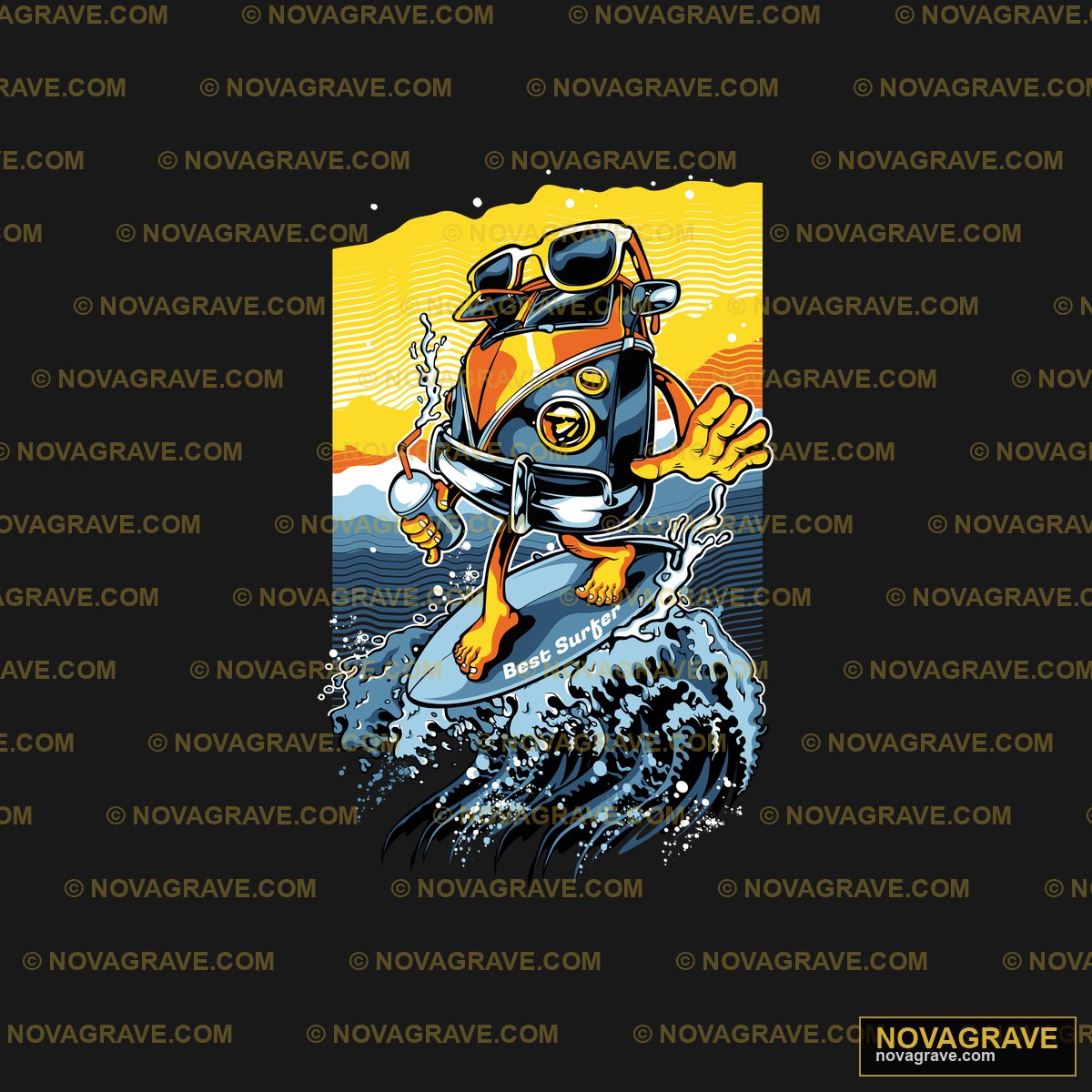 A Cartoon Character In A Scuba Suit Riding A Sports Fitness - DTF Ontwerp