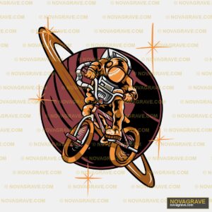A Cartoon Character Riding A Bike Other Designs - DTF Ontwerp