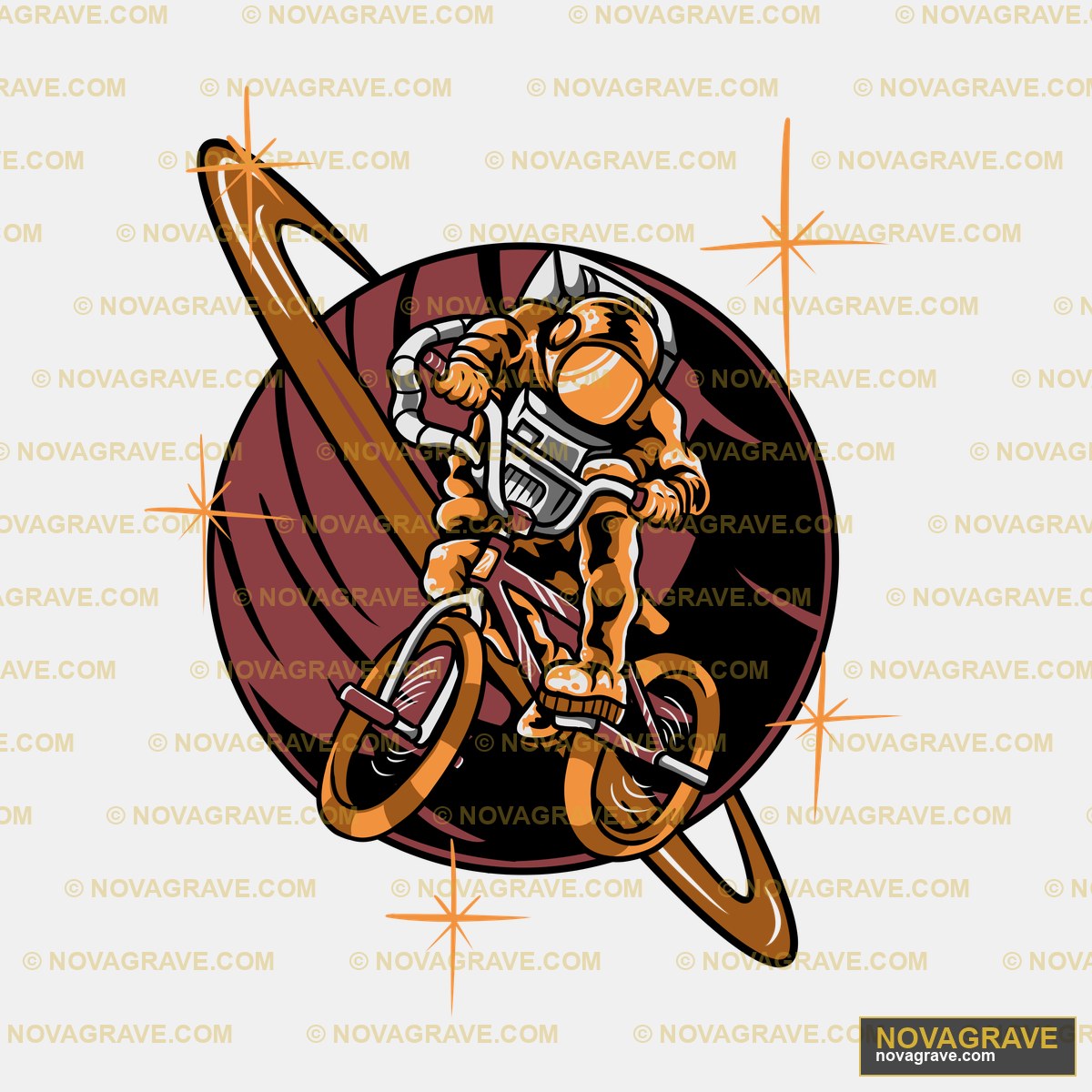 A Cartoon Character Riding A Bike Other Designs - DTF Transfer Design