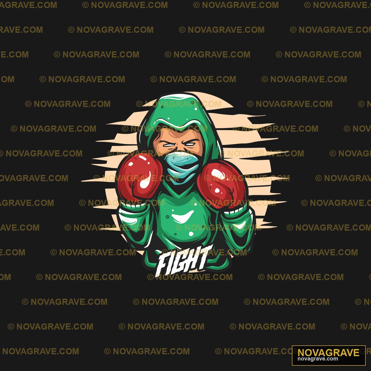 A Cartoon Character Wearing Boxing Gloves And Sports Fitness - Design DTF