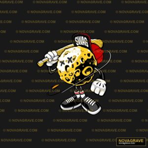 A Cartoon Character With A Baseball Bat Sports Fitness DTF Design