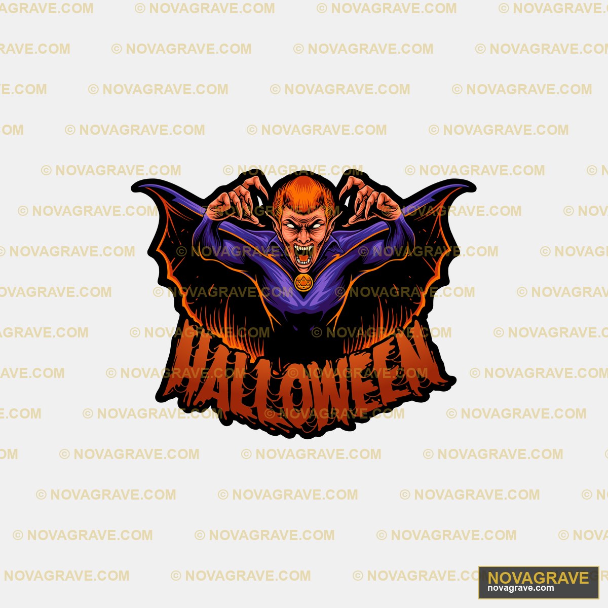 A Cartoon Character With A Bat On His Head Seasonal Holiday - DTF Ontwerp