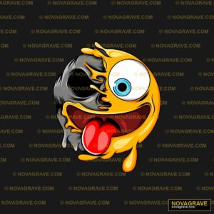 Melting Skull Emoji DTF Design SVG PNG DXF Instant Download