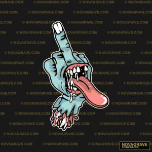 Zombie Middle Finger DTF Design PNG - Spooky Halloween Graphic