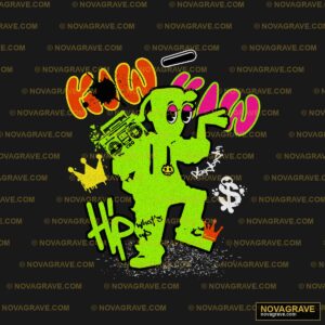 A Cartoon Character With A Gun And A Sign Other Designs - Design DTF