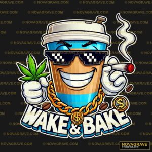 A Cartoon Character With A Marijuana And A Ci Other Designs - DTF Ontwerp