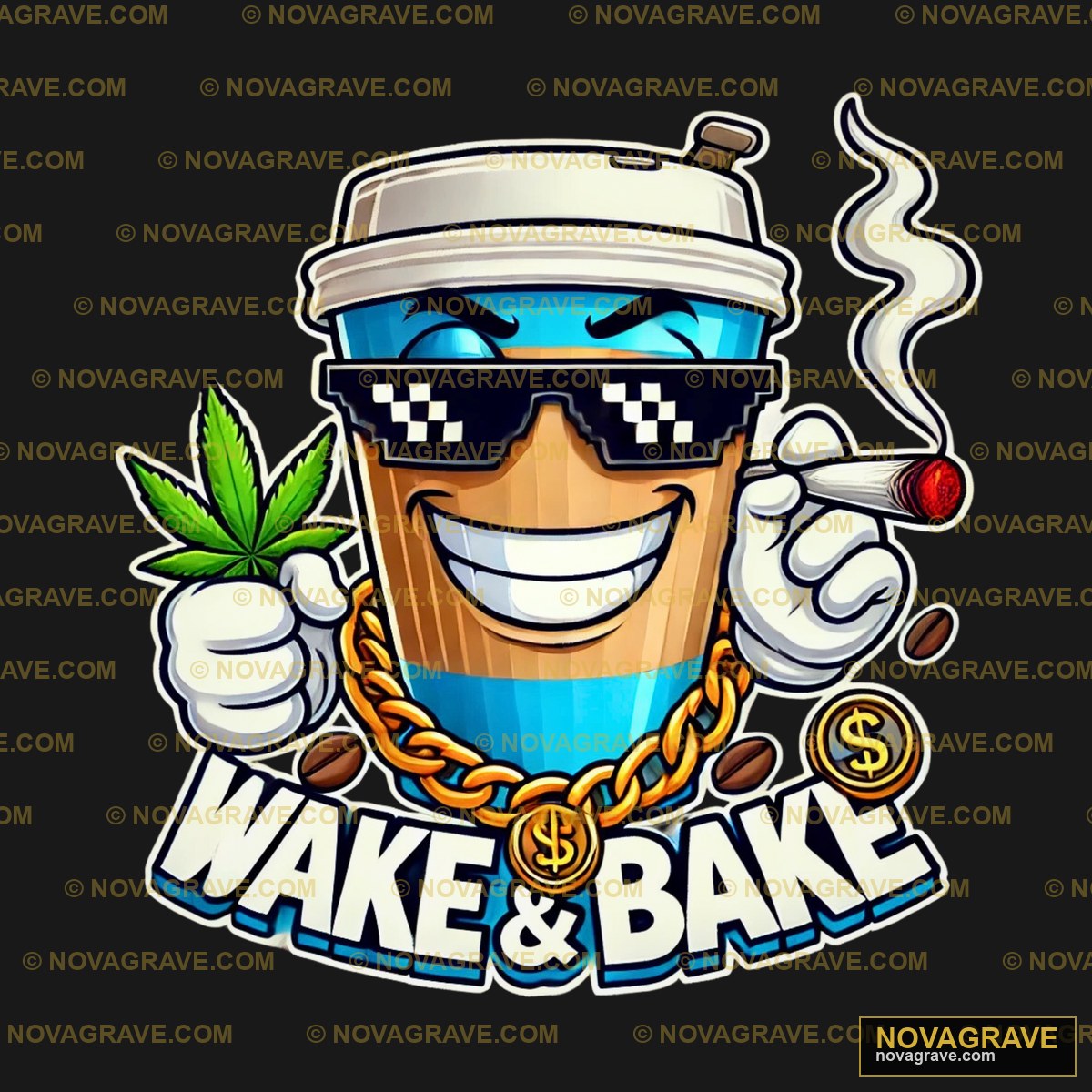 A Cartoon Character With A Marijuana And A Ci Other Designs - DTF Ontwerp