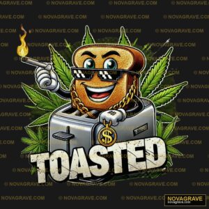A Cartoon Character With A Marijuana Leaf And Nature Botanical - DTF Transfer Design