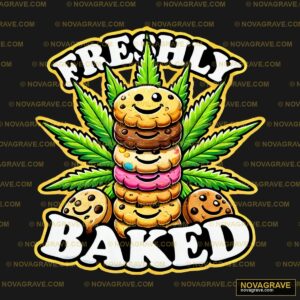 A Cartoon Character With A Marijuana Leaf On Nature Botanical - Design DTF
