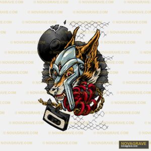 A Cartoon Character With A Skull And A Sword Animals Wildlife - DTF Transfer Design
