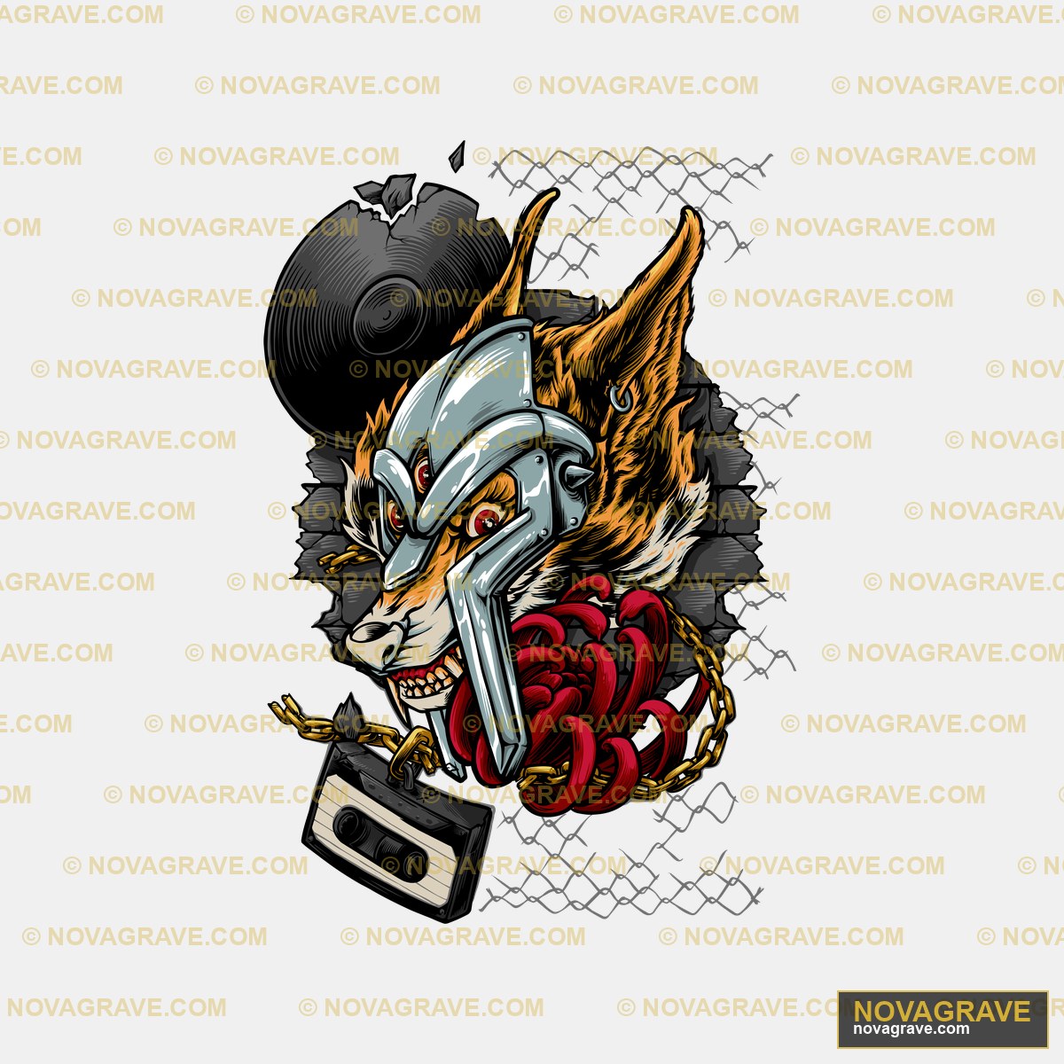 A Cartoon Character With A Skull And A Sword Animals Wildlife - DTF Transfer Design