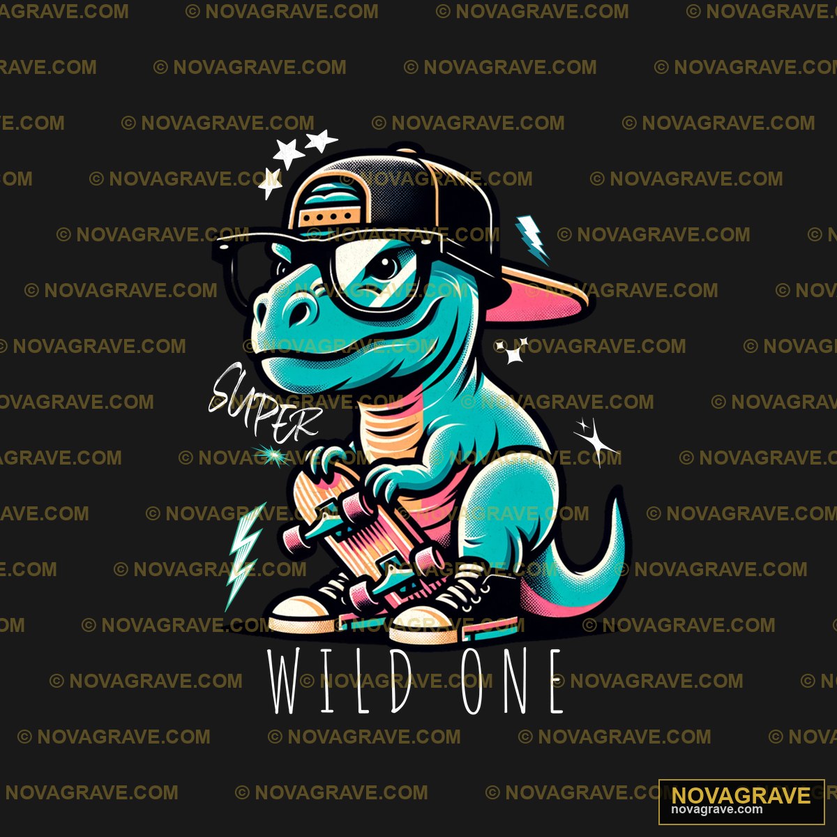 A Cartoon Dinosaur With A Baseball Cap And A Sports Fitness - DTF Transfer Design