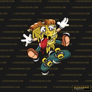 A Cartoon Dog With A Skateboard Animals Wildlife - DTF Ontwerp