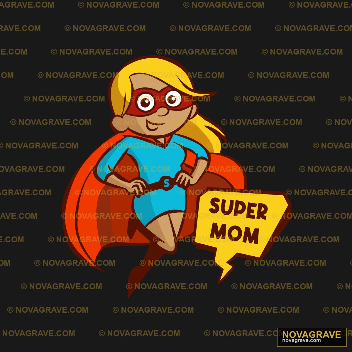 A Cartoon Girl In A Superhero Costume Family Kids - DTF Transfer Design