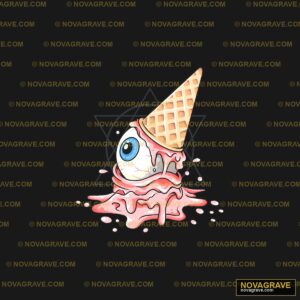 A Cartoon Ice Cream With A Blue Eye And A Con Other Designs - DTF Transfer Design