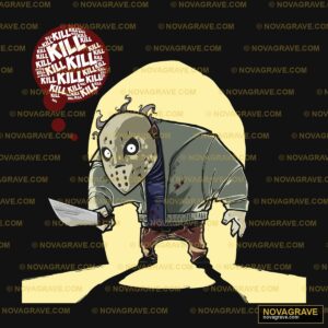 A Cartoon Of A Man With A Knife And A Knife Other Designs - DTF Transfer Design