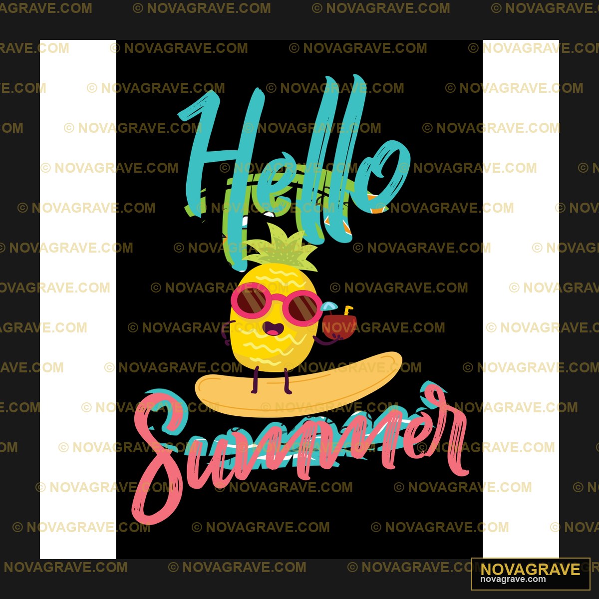 A Cartoon Style Image Of A Banana With Sungla Nature Botanical - DTF Ontwerp