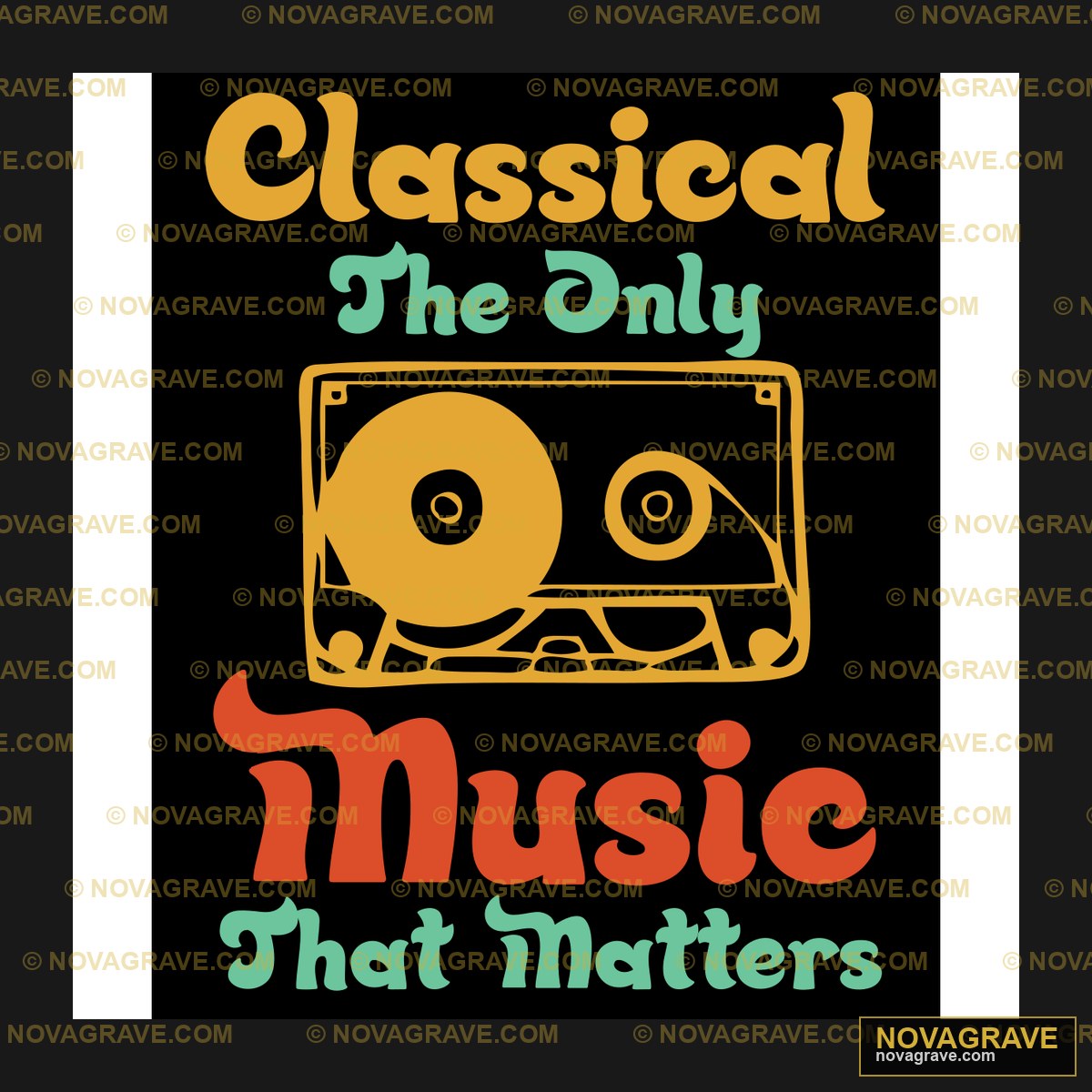 Retro Cassette Classical Music DTF Design PNG SVG DXF