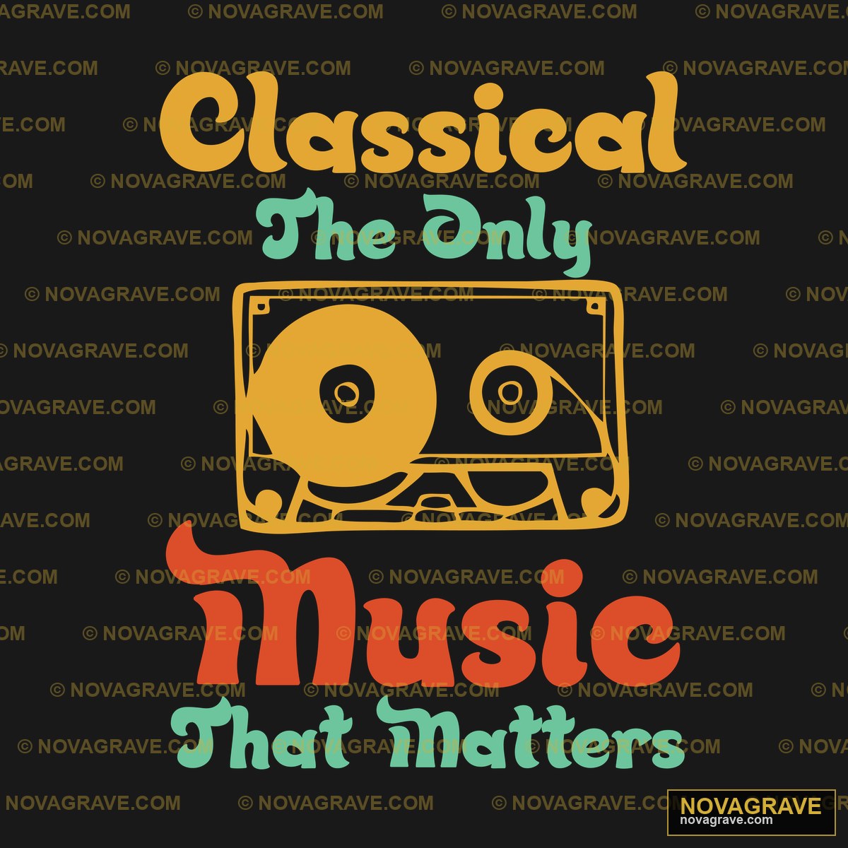 Retro Cassette Classical Music DTF Design SVG PNG DXF