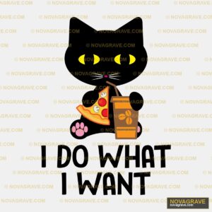 A Cat Eating A Slice Of Pizza With A Slice Of Animals Wildlife - DTF Ontwerp