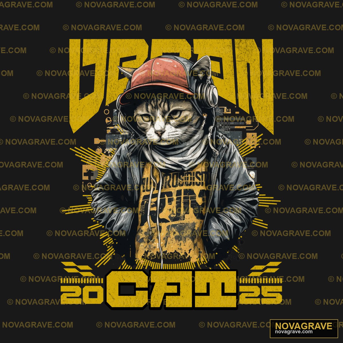A Cat Wearing A Hat And Jacket Animals Wildlife - DTF Ontwerp