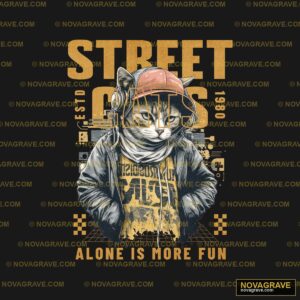 A Cat Wearing A Helmet And A Jacket Animals Wildlife - DTF Transfer Design