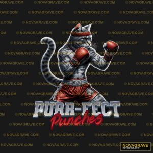 A Cat Wearing Boxing Gloves And Boxing Gloves Animals Wildlife 2 - DTF Transfer Design