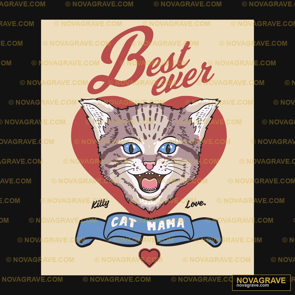 A Cat With A Heart And The Words Best Cat Mam Animals Wildlife - Design DTF