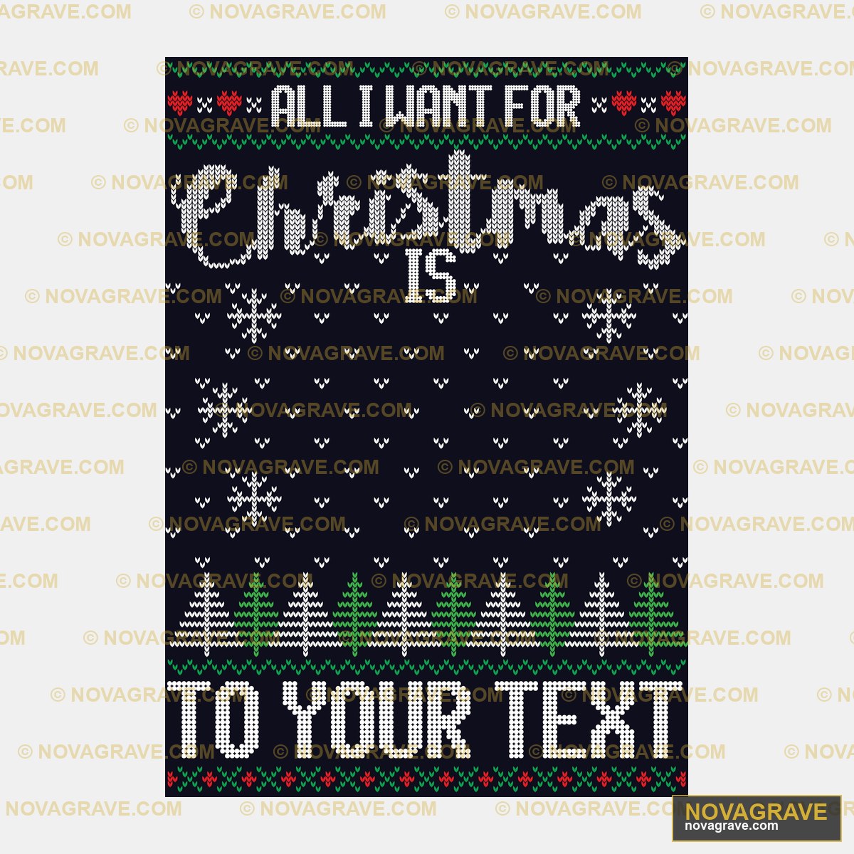 A Christmas Sweater With A Pattern Of Trees A Nature Botanical - DTF Transfer Design