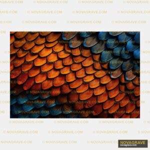 Feathers Pattern DTF Design SVG - Vibrant Orange and Blue
