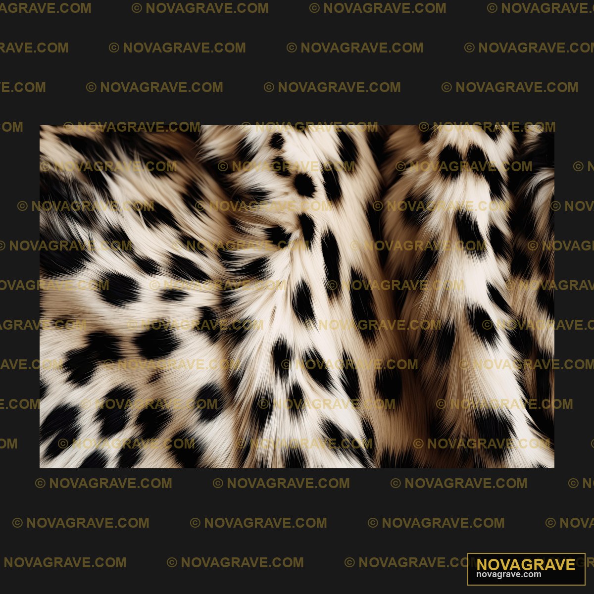 A Close Up Of A Fur With Black And White Spot Other Designs - Design DTF