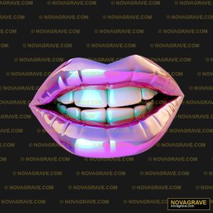 A Close Up Of A Shiny Pink Mouth Other Designs - Design DTF