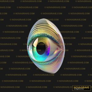A Close Up Of An Eye With A Rainbow Colored I Other Designs - Design DTF