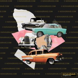 A Col Of Old Cars And A Woman Other Designs - Design DTF