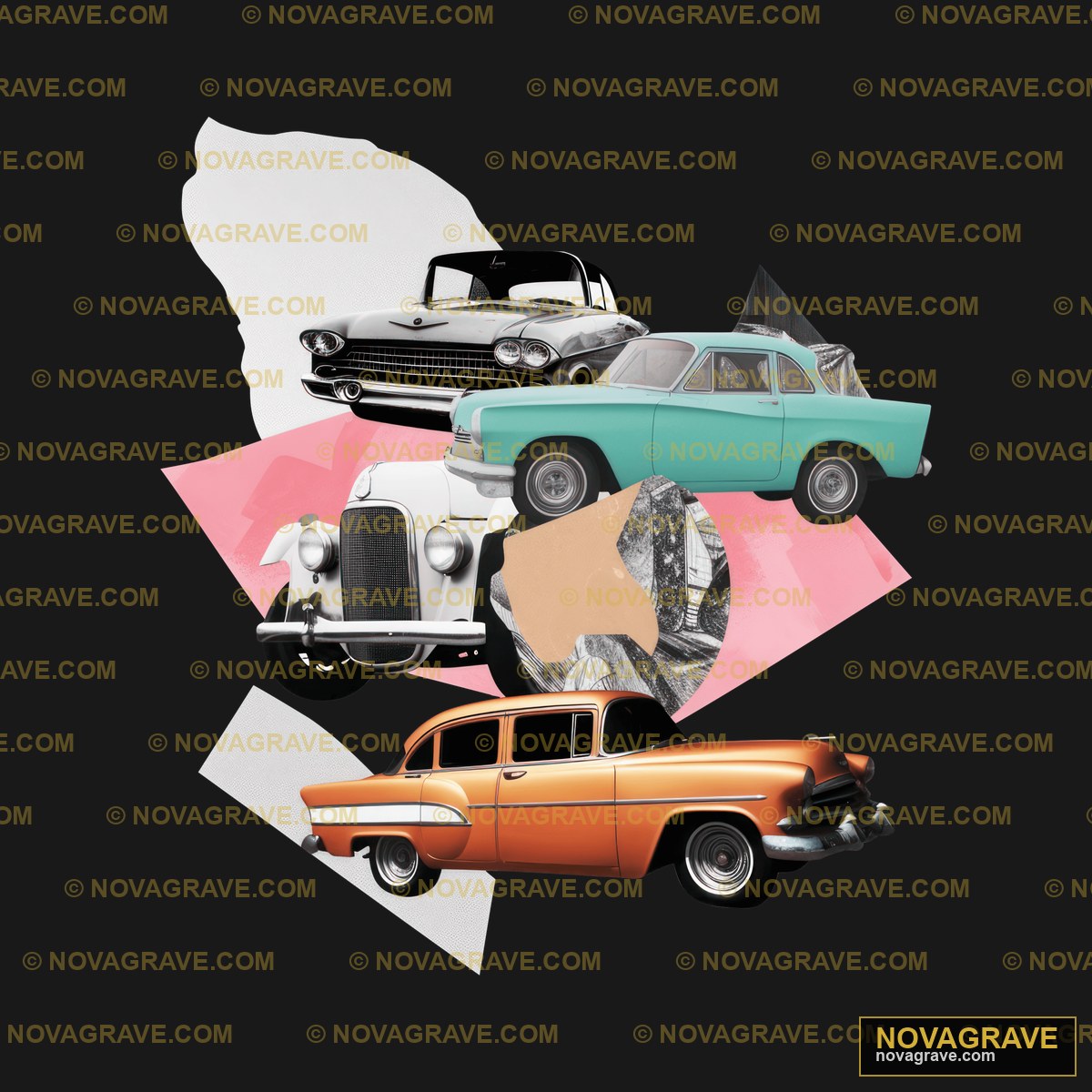 A Col Of Old Cars And A Woman Other Designs - Design DTF
