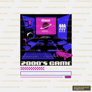 A Computer With A Pink And Blue Screen Other Designs - DTF Transfer Design