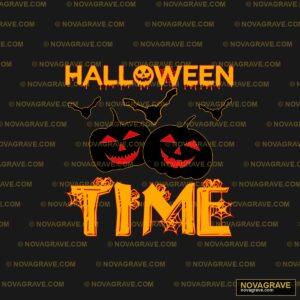 Halloween Pumpkins Bats and Spiders Web DTF Design SVG
