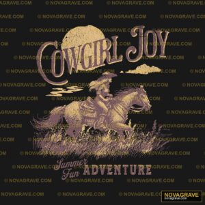 A Cowboy Riding A Horse In The Grass Animals Wildlife - DTF Transfer Design