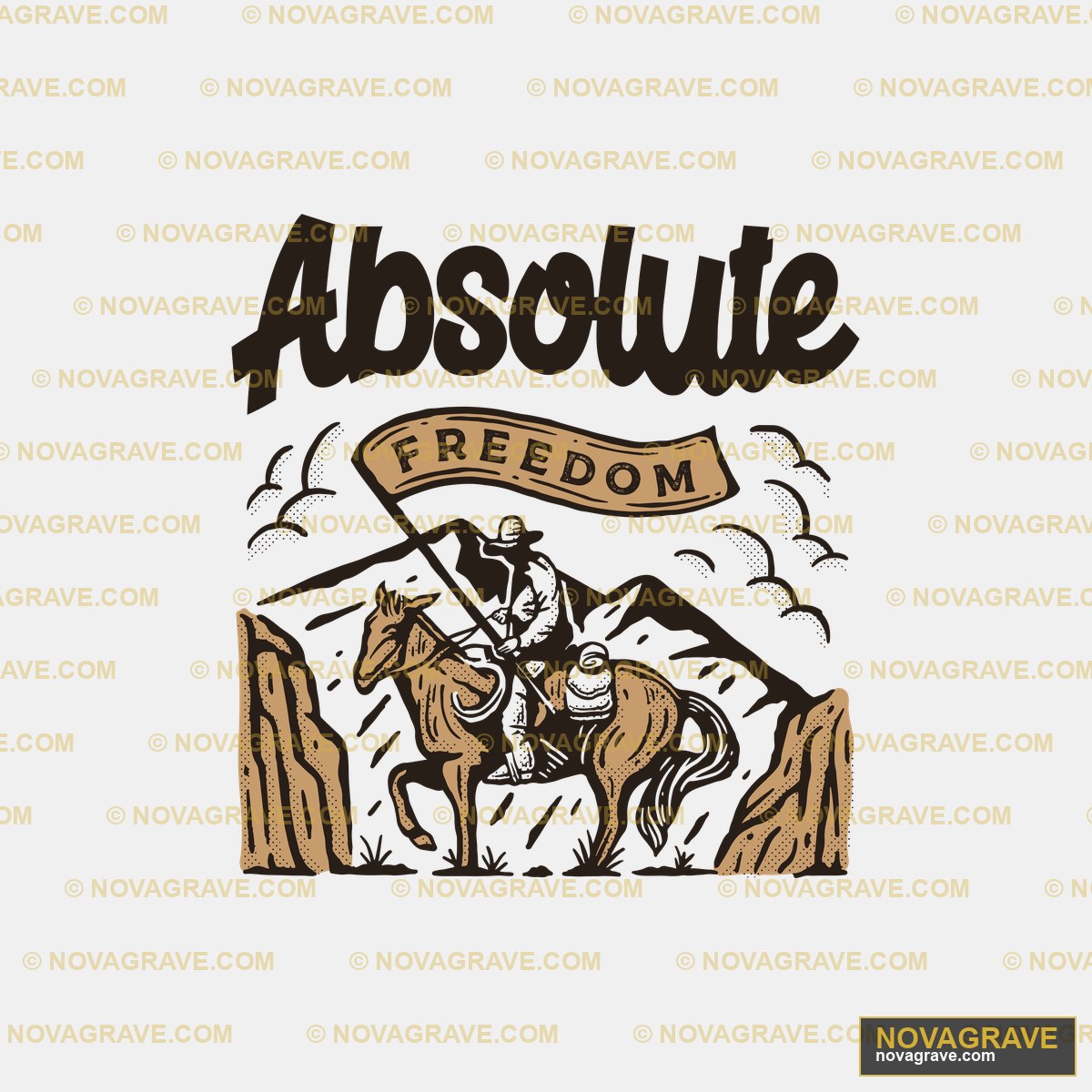 A Cowboy Riding A Horse With A Banner That Sa Animals Wildlife - DTF Transfer Design