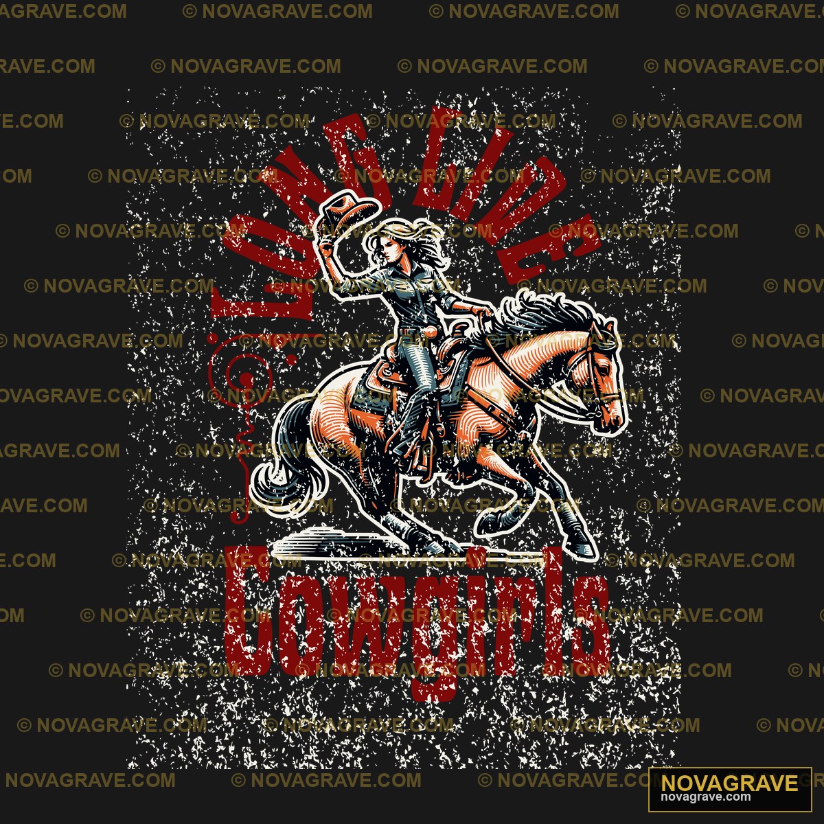 A Cowboy Riding A Horse With The Words Rodeo Animals Wildlife 2 - DTF Transfer Design