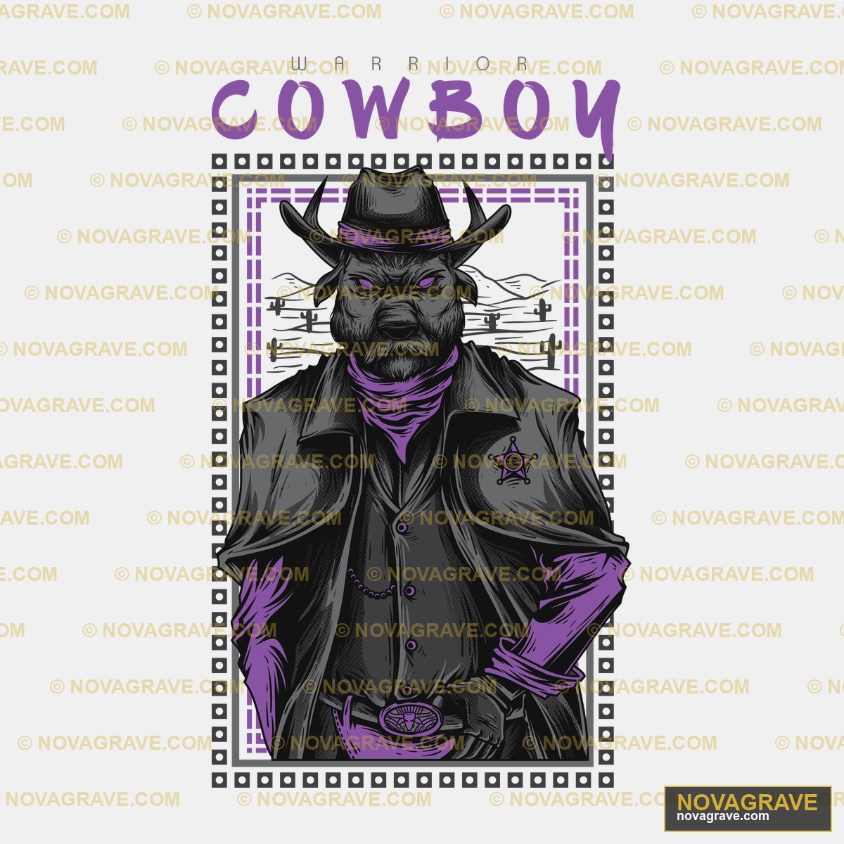 A Cowboy With A Hat And A Canel Animals Wildlife - DTF Transfer Design