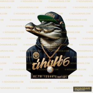 A Crocodile Wearing A Hat And A Hoodie Animals Wildlife DTF Design
